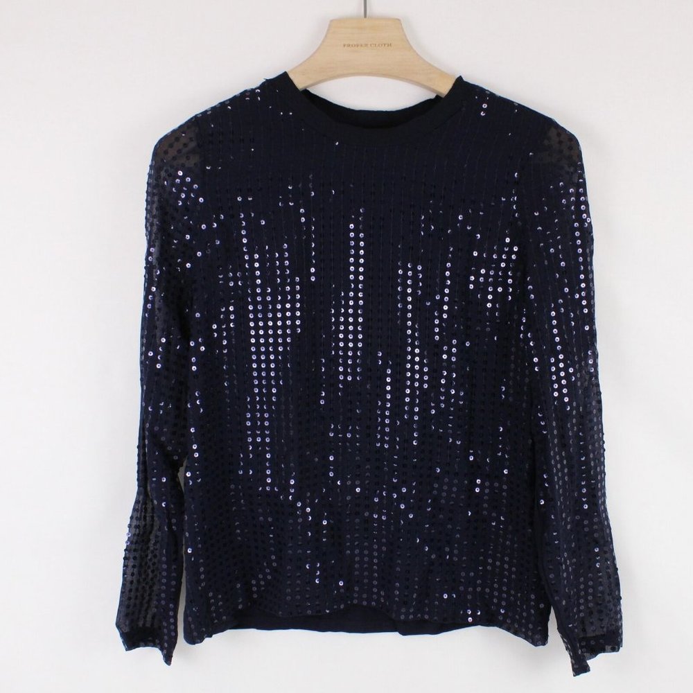 Donna Karan Sequin Blouse in Indigo Sunset - FCM25